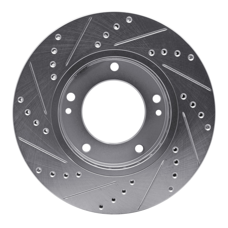 Kia Sorento Brake Rotor (1) - Front Right - R1 Concepts - Drilled & Slotted - Silver - `03-`06